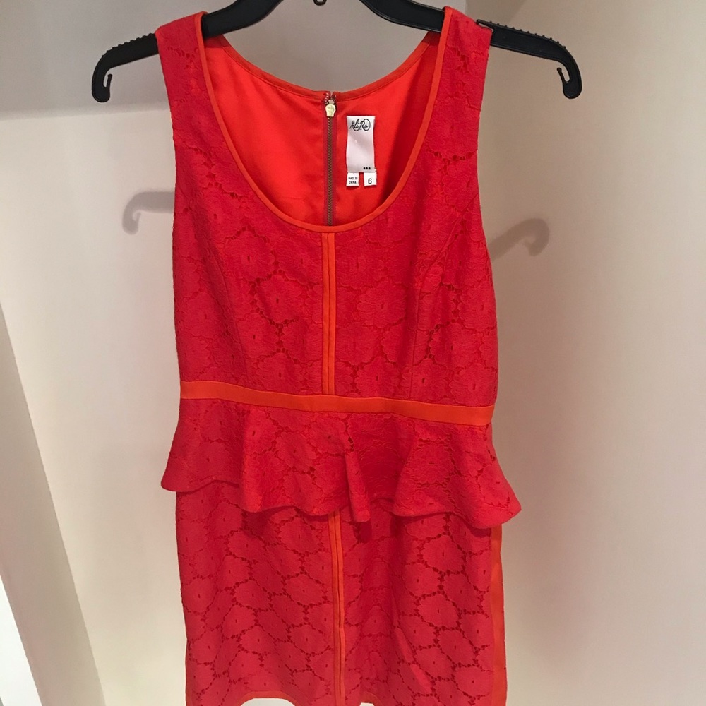 Ali Ro Orange Peplum Dress